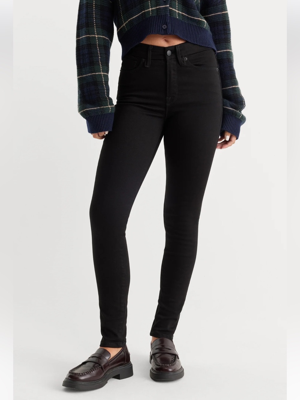 Good American Black High-Rise Skinny Jeans